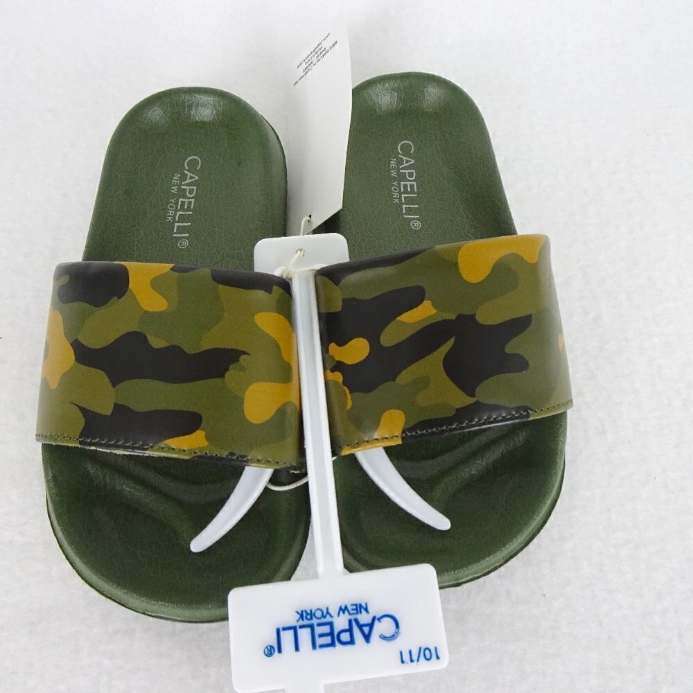 Capelli Camo Shoe Slides Sandals Slip On Green Size 10 -11 Boys Slip On